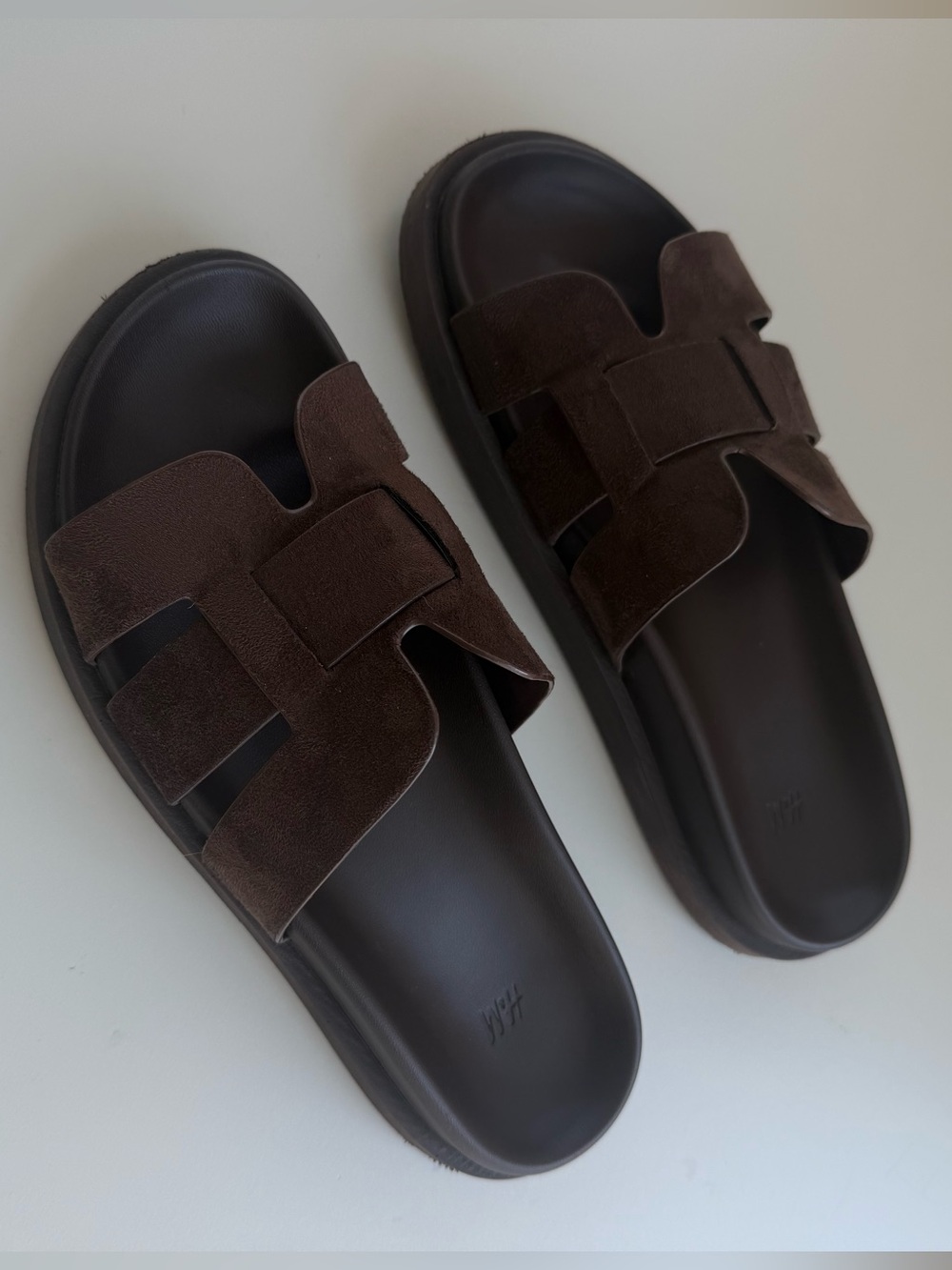 H&M Dark Brown Footbed Sandals Size 8 - Picture 8 of 9